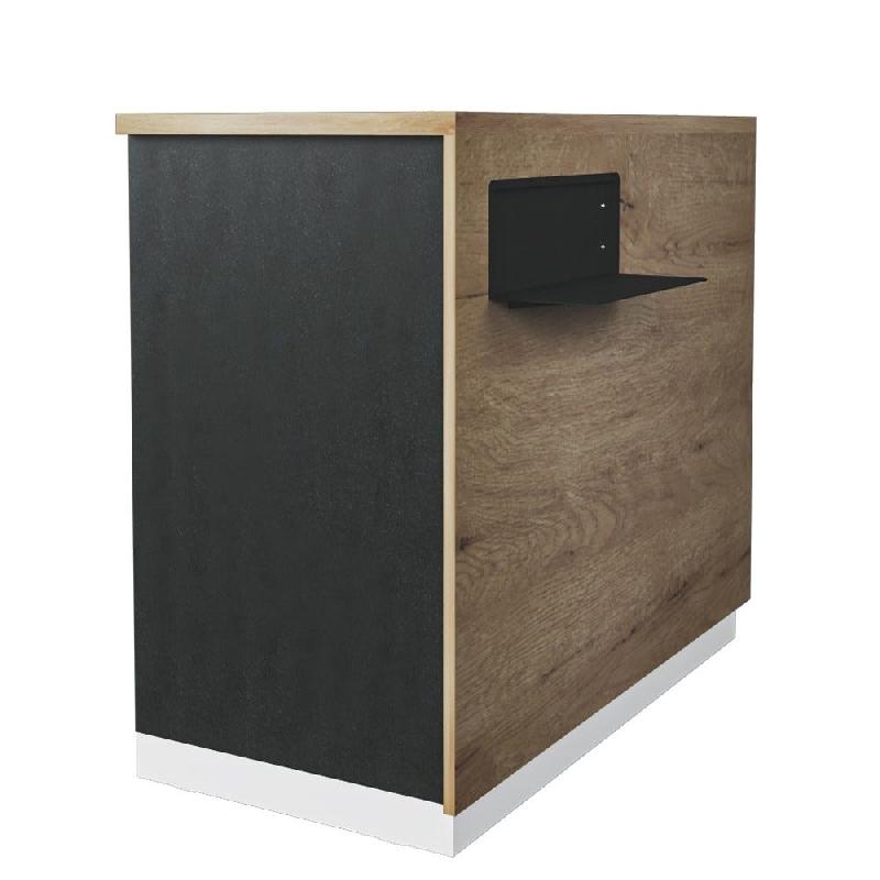 Comptoir Minimaliste G finition chêne clair et noir L116xP58xH100cm_0