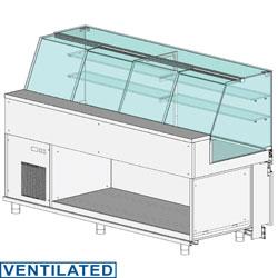 Comptoir vitrine réfrigéré ventilé - Vitre haute - GN/EURONORM - Sans réserve - VA21X_0