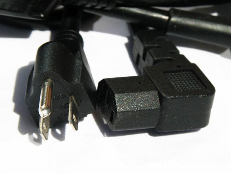Cordon d'alimentation secteur - Fiche USA - IEC13 coudée - Schuko - Noir - 2m - Pour export avec fiche secteur USA 3 pôles_0
