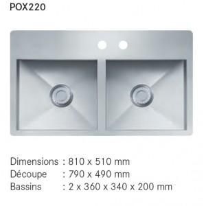 EVIER 2 CUVES PLANARIO INOX POX220 FRANKÉ