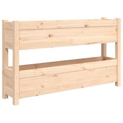 Helloshop26 - Jardinière bac lit surélevé plantes fleurs terrasse jardin 112 x 25 x 66 cm bois massif de pin marron 02_0037398 - 3000213863079_0