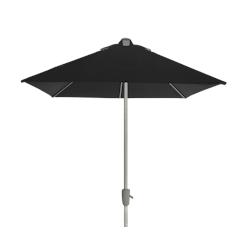 METRO Professional Demi-parasol, acier / aluminium / polyester, 2.1 x 1.3 x 2.4 m, ouverture à manivelle, protection UV50+, anthracite / platine - no_0