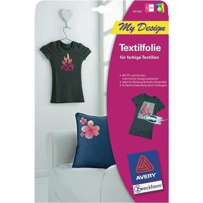 Avery - Papier transfert sur T-shirt/Textile foncé - 4 feuilles A4 -  impression jet d'encre Pas Cher