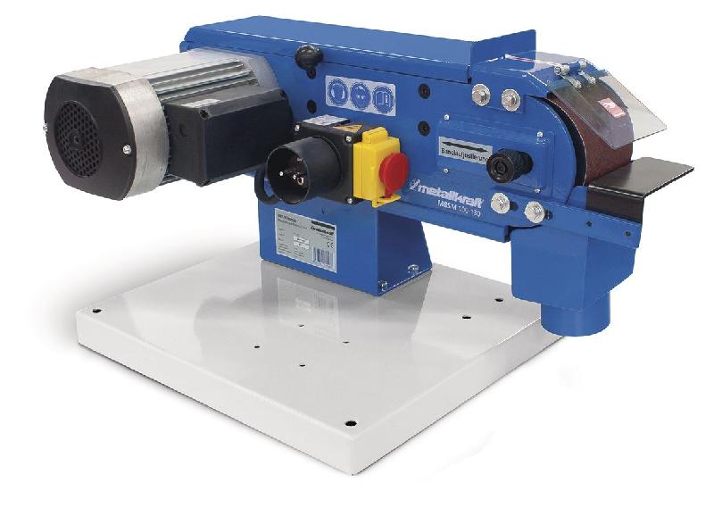 Ponceuse à bande d'établi pour métaux avec bande abrasive 100x1220 mm 19 m/s 1,5 kW 230V dia. Roue motrice 130 mm Metallkraft MBSM100-130_0