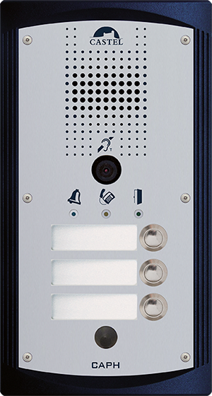 Portier audio vidéo à 3 boutons d'appel conforme loi Handicap avec carte suppression de bruit de fond intégrée - CAPH V3B BRUIT_0