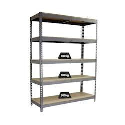 PROREGAL Étagère pour charges lourdes WOOD BEAST FIVE | HxLxP 200x180x75cm | 5 niveaux | Charge du compartiment 600kg | Gris - gris métal PR_RS15-50_0