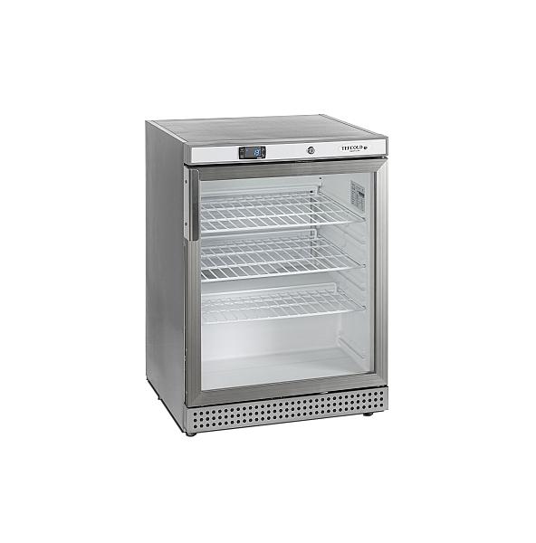 Réfrigérateur vitré 130 litres extérieur inox porte aluminium - UR200SG_0