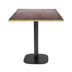 Restootab - Table 70x70cm - modèle Round rouille roc chants laiton - marron fonte TB-ROU-7070M-ROU.ROC-LAI_0