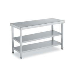 Tables Inox de Travail Centrale DISTFORM Premium  avec 2 étagères - Profondeur 700 mm longueur 2800 mm - QC270280_0