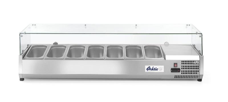 Vitrine réfrigérée avec vitrine en verre trempé 7x gn 1/3 - bac inox - 232989_0