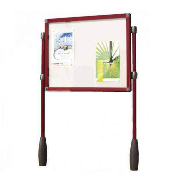 Vitrine sur piétement pour extérieur rouge - format 24 x A4 - Marque Rolléco_0