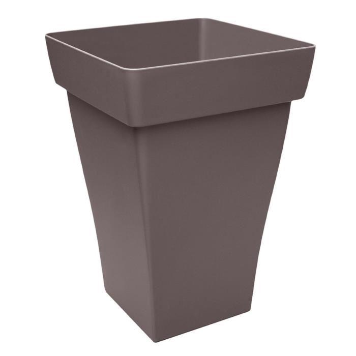 ROMEO PLUS - Bac haut carré en polypropylène 39x55cm - Contenance 48L - Taupe - Fabriqué en France_0