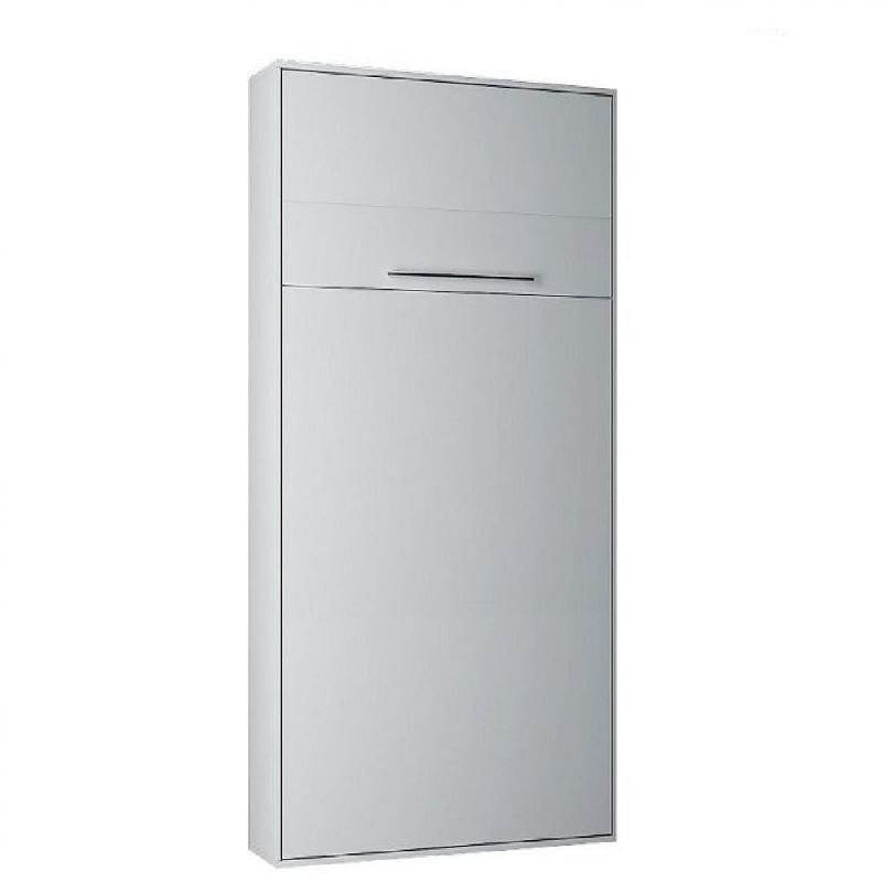 ARMOIRE LIT ESCAMOTABLE KOMPACT OUVERTURE ASSISTÉE, COLORIS BLANC MAT COUCHAGE 90*200 CM._0