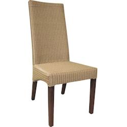 Aubry Gaspard - Chaise en loom et teck Simona - 44 x 63 x 103 cm - MCH1280_0