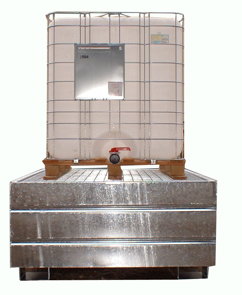 Bac de rétention en acier galvanisé à chaud pour le stockage de liquides polluants dans des fûts_0