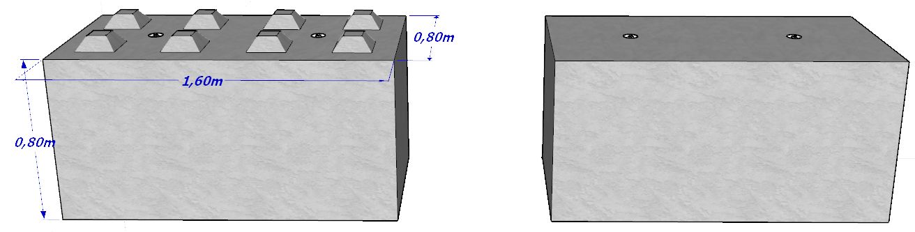 Bb800x800x1600 - bloc beton lego - stock bloc - poids 2,300 t_0