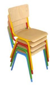 Chaise scolaire en bois hêtre Rouge_0