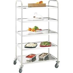 Chariot de service en inox 5 plateaux - Casselin CCI5 - Gris - Charge 50 kg par plateau_0