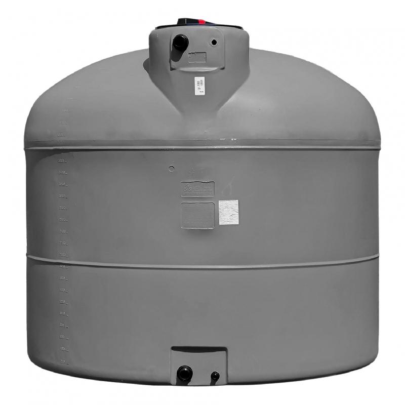 Cuve 2000l Aérienne De Récupération D'eau - Réservoir Cylindrique Gris - Elbi Pa2000_0