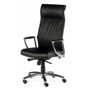 Fauteuil président Stanley 8110 - Support lombaire réglable - Cuir fleur corrigé noir - Mécanisme synchrone_0