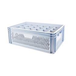 GILAC Caisse de transport pour verres 85 mm de diamètre - 24 verres - 4 formats - 42 L - Gris G622024 - gris 3573678700673_0