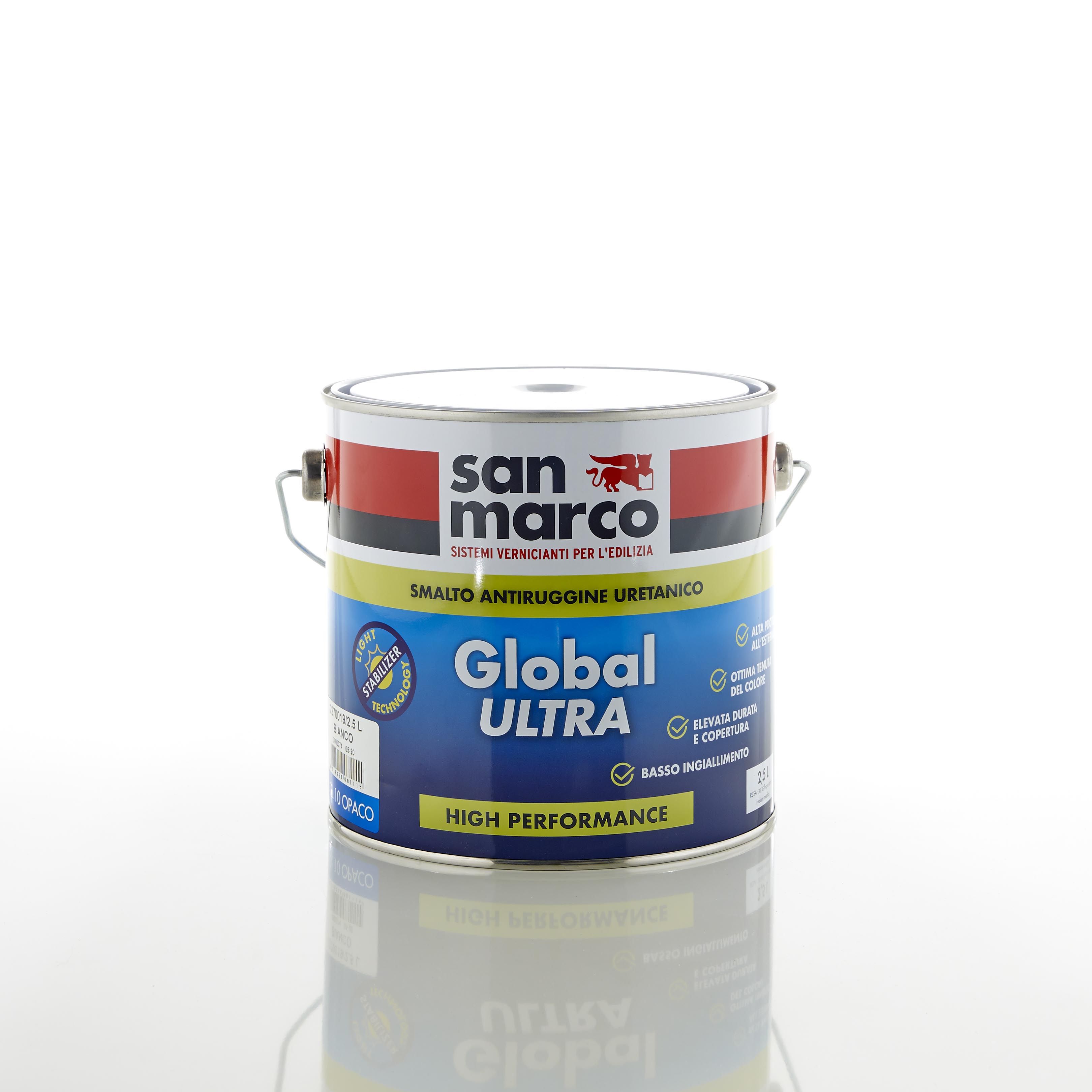 Global Ultra GL 10 Opaco - Peinture antirouille uréthane opaque - San Marco - Finition professionnelle pour bois et métal_0