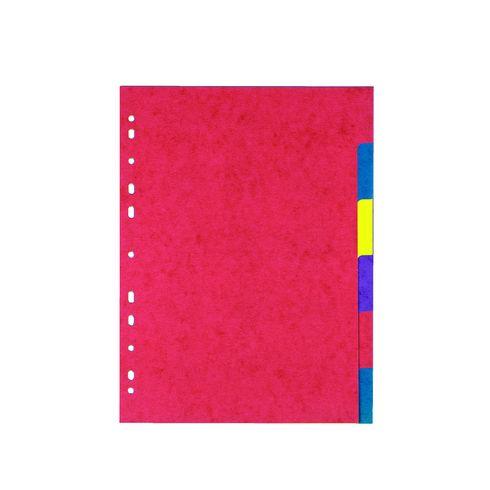 LOT DE 2 - INTERCALAIRE A4 CARTE LUSTRÉE COLORÉE BRUNEAU 6 ONGLETS NEUTRES MULTICOLORES - 1 JEU