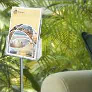 Porte-brochure sur pied - Direct Signalétique - Aluminium anodisé naturel - Formats A4, A5, A6_0