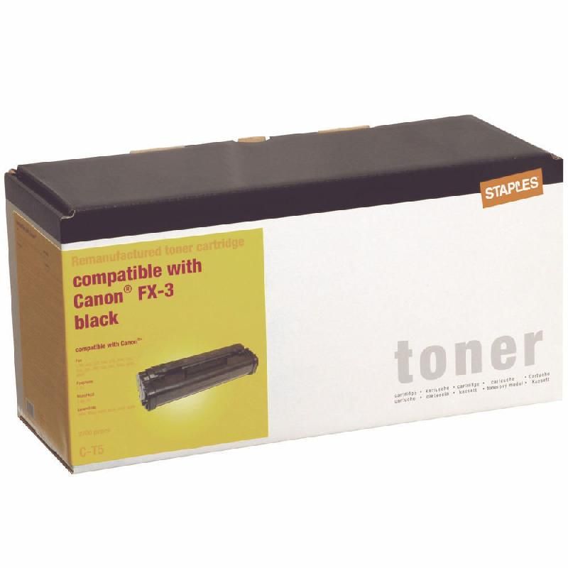 STAPLES TONER REMIS À NEUF FX-3 N (1051627) - COMPATIBLE: CANON - COULEUR: NOIR