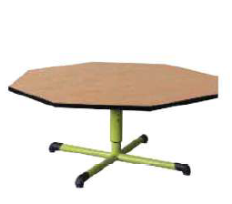 Table Bandana réglable Octo - T1 à T3 - version démontable et mobile, avec piètement tube 50 mm et plateaux variés_0