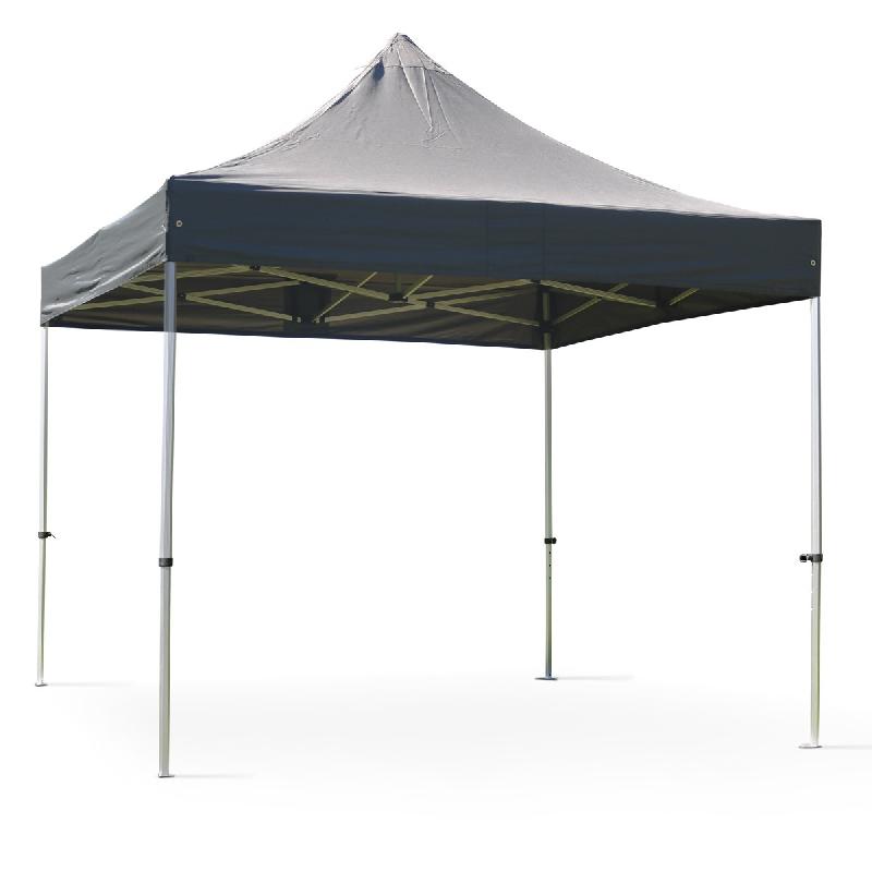 Tente pliante 3x3m grise - 520g/m² - structure hexagonale 50mm - usage professionnel intensif_0
