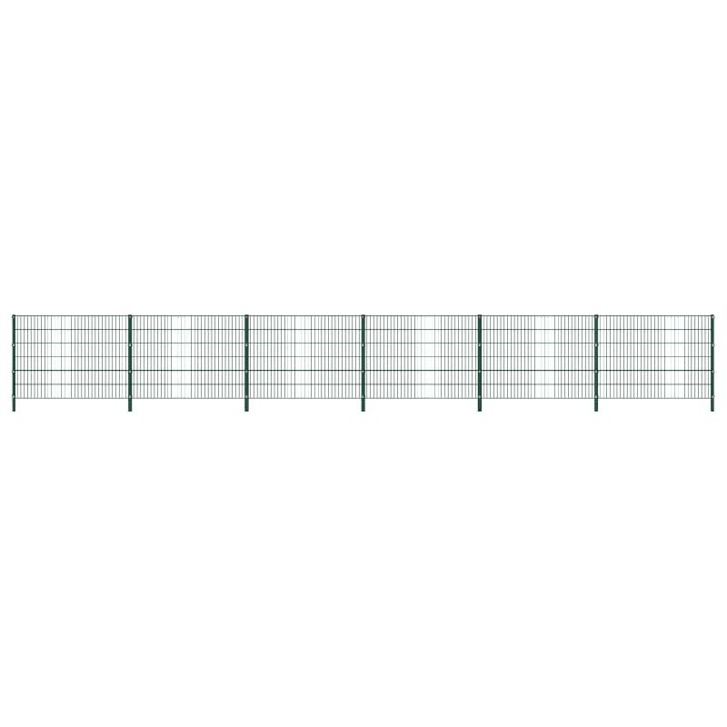 Vidaxl panneau de clôture avec poteaux fer 10,2 x 1,2 m vert 278666_0
