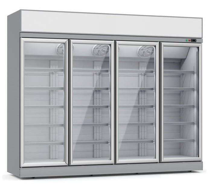 Vitrine réfrigérée murale positive (+2°c à +10°c) 4 portes de 2m50 - gaz écologique r290_0