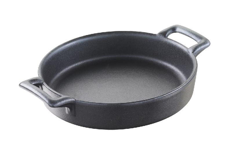 CASSOLETTE OVALE NOIR PORCELAINE 14,5X13 CM BELLE CUISINE REVOL