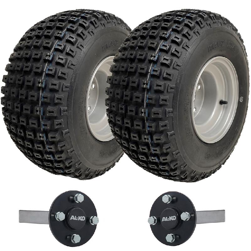 18x9.50-8 ATV Quad Trailer Kit Knobby Wheels Hub  Stub Axles 204kgs Capacity_0