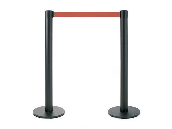 Ensemble de 2 poteaux de guidage avec ruban séparateur pour file d'attente_0