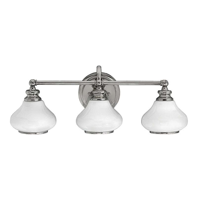 KICHLER APPLIQUE AINSLEY CHROMÉE VERRE OPALE SALLE DE BAIN