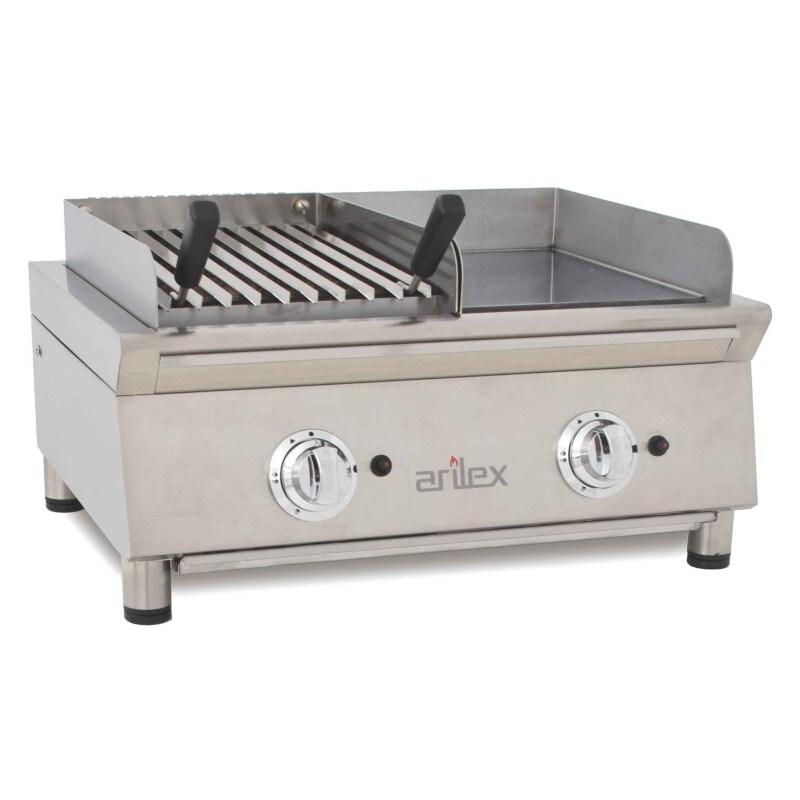 Arilex Frytops gas 35 cm steel 15 mm hard chrome + Gas barbecue 35 cm Line 600 70FRYGCBN - 70FRYGCBN_0