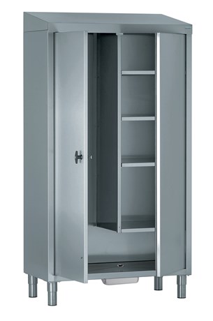 ARMOIRE POUR PRODUITS D'ENTRETIEN 2 PORTES SÉPARATION VERTICALE 3 DEMI-ÉTAGÈRES RÉGLABLES