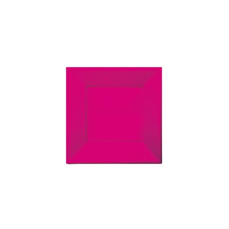 ASSIETTE CARRÉE 18 CM PS FUCHSIA (VENDU PAR 20 LOTS DE 25)