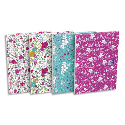 BLOC CARTE FLOWERS AGRAFE A6 160 PAGES 90G LIGNÉ - LOT DE 20