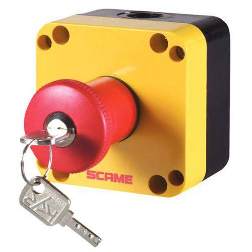 BOUTON POUSSOIR COUP DE POING DÉBLOCAGE CLÉ ( 2 CLÉS)+CONTAC - SOBEM SCAME