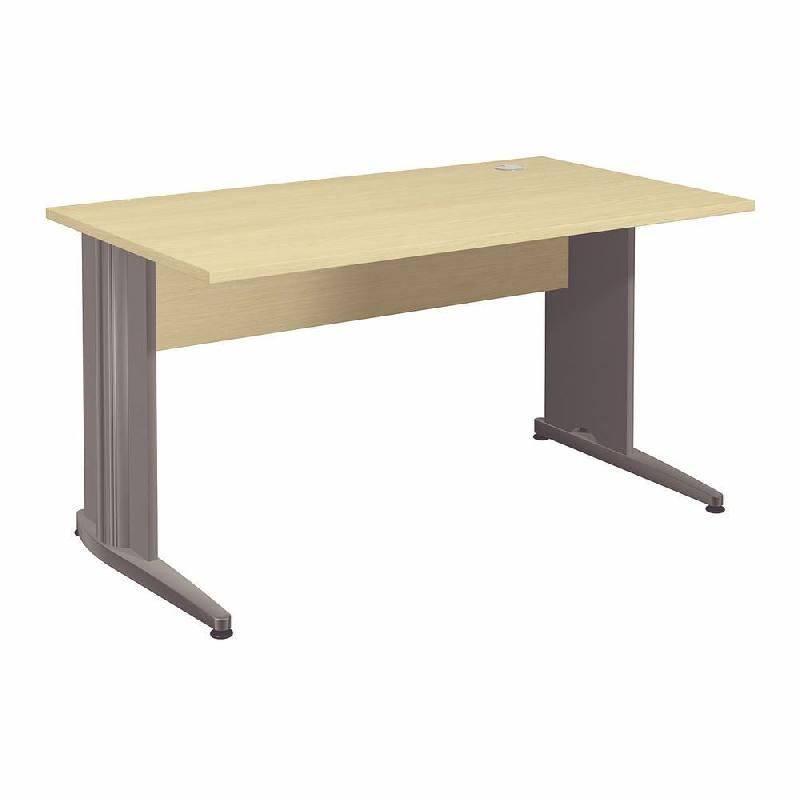 BUREAU DROIT ACTIVITY 2 - L. 140 X P. 80 CM - PLATEAU HÊTRE - PIEDS L 'ANTHRACITE'