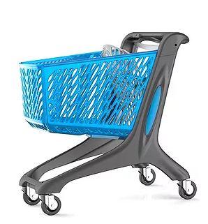 Chariot plastique 160L - Résistant en polycarbonate avec siège bébé - Options monnayeur et séparateur_0