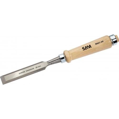 CISEAU À BOIS AVEC MANCHE EN BOIS - LONGUEUR LAME 145 MM - LARGEUR LAME 10 MM SAM OUTILLAGE