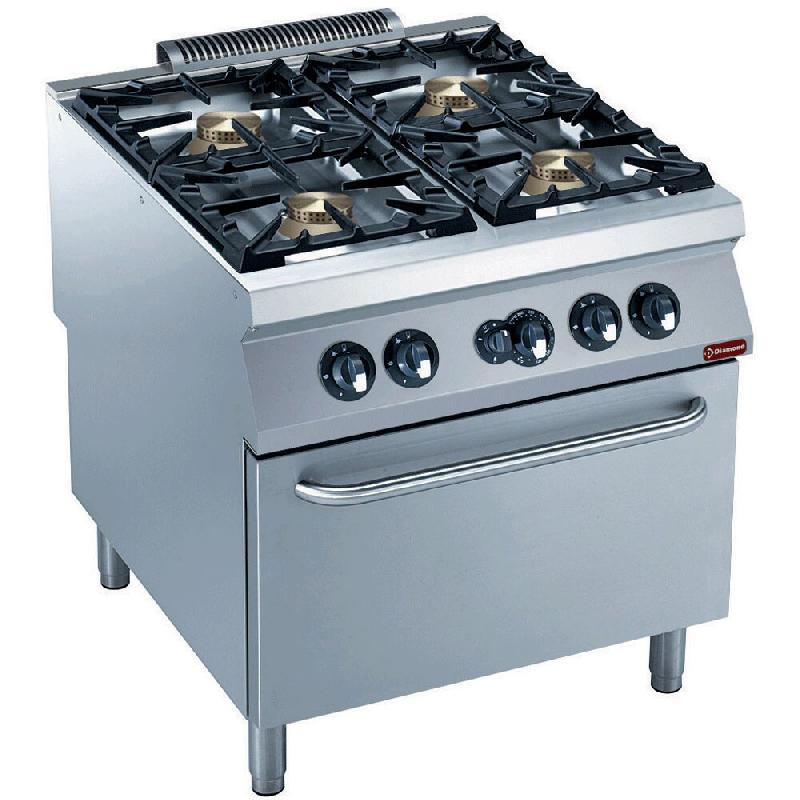 Diamond - Fourneau gaz 4 feux vifs, four gaz GN 2/1 