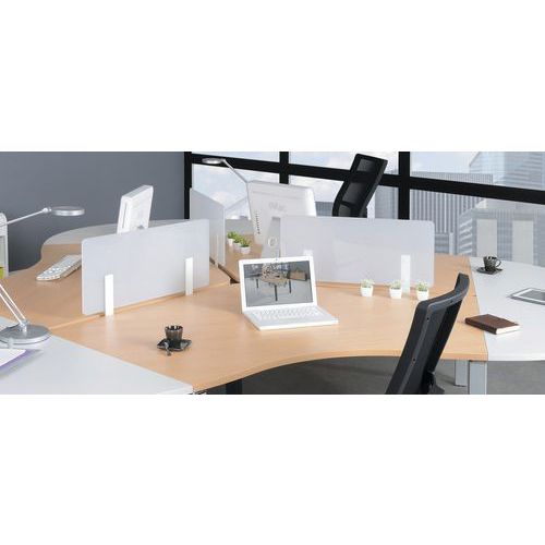 ECRAN SÉPARATION BUREAU L 50 X H 35 CM TRANSLUCIDE BLANC - SIMMOB