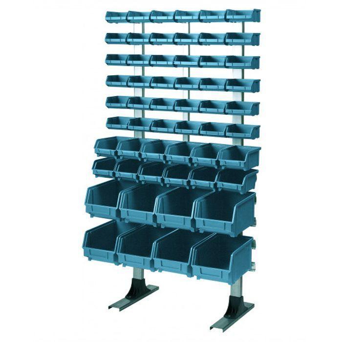 Étagère sur pieds avec 56 boîtes à bec - Pratique pour le rangement d'outils - Dimensions 600x300x1250mm - Réf. 11575070_0