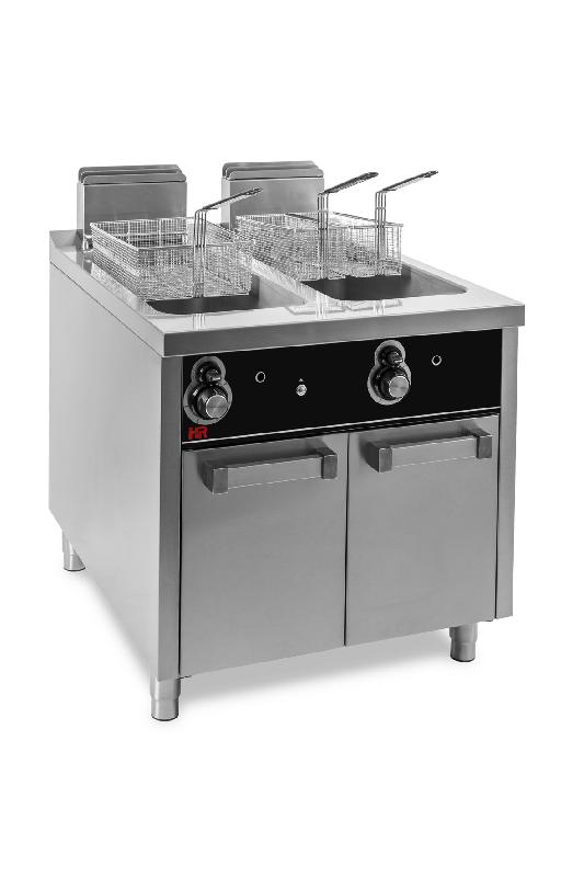 Friteuse à gaz professionnelle sur placard avec porte 20+20 litres profondeur 930 mm - FDG20L20L900E_0