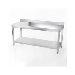 GGM Gastro Tables Inox de Travail Premium avec Dosseret et Etagère - Profondeur 700 mm - ATK187A - 4063326066736_0